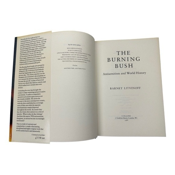 The Burning Bush Antisemitism and World History By Barnet Litvinoff Hardcover - Picture 3 of 10